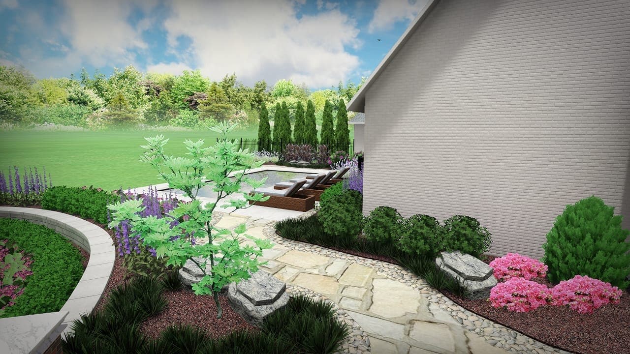 Residential Backyard Rendering