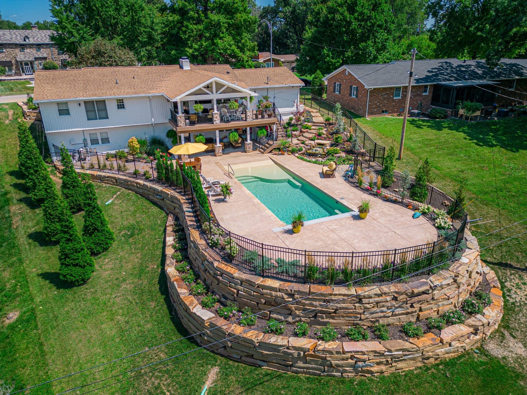 Hillside Pool & Retaining Wall