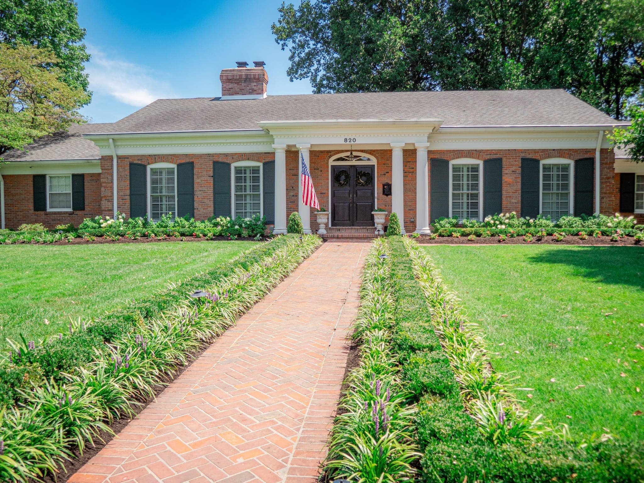Herringbone Walkway & Plantings