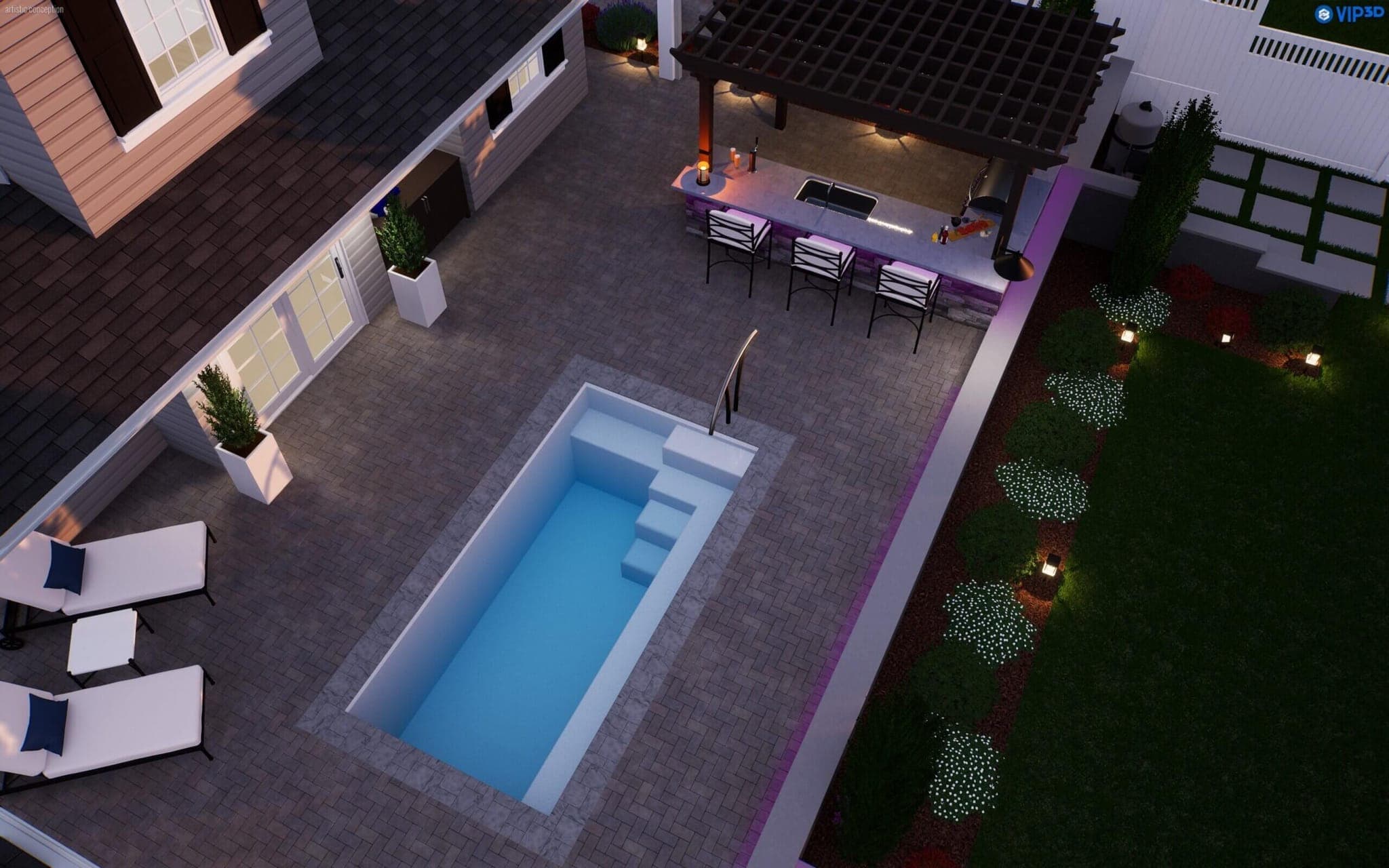 The Drift flat-bottom plunge pool