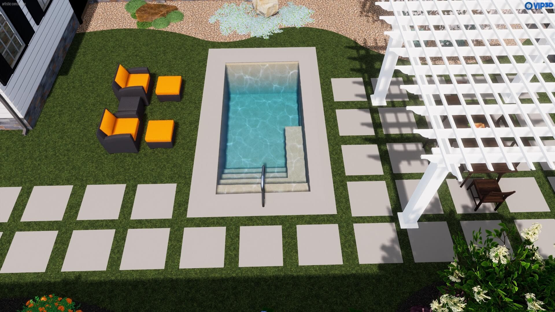 The Nook flat-bottom plunge pool