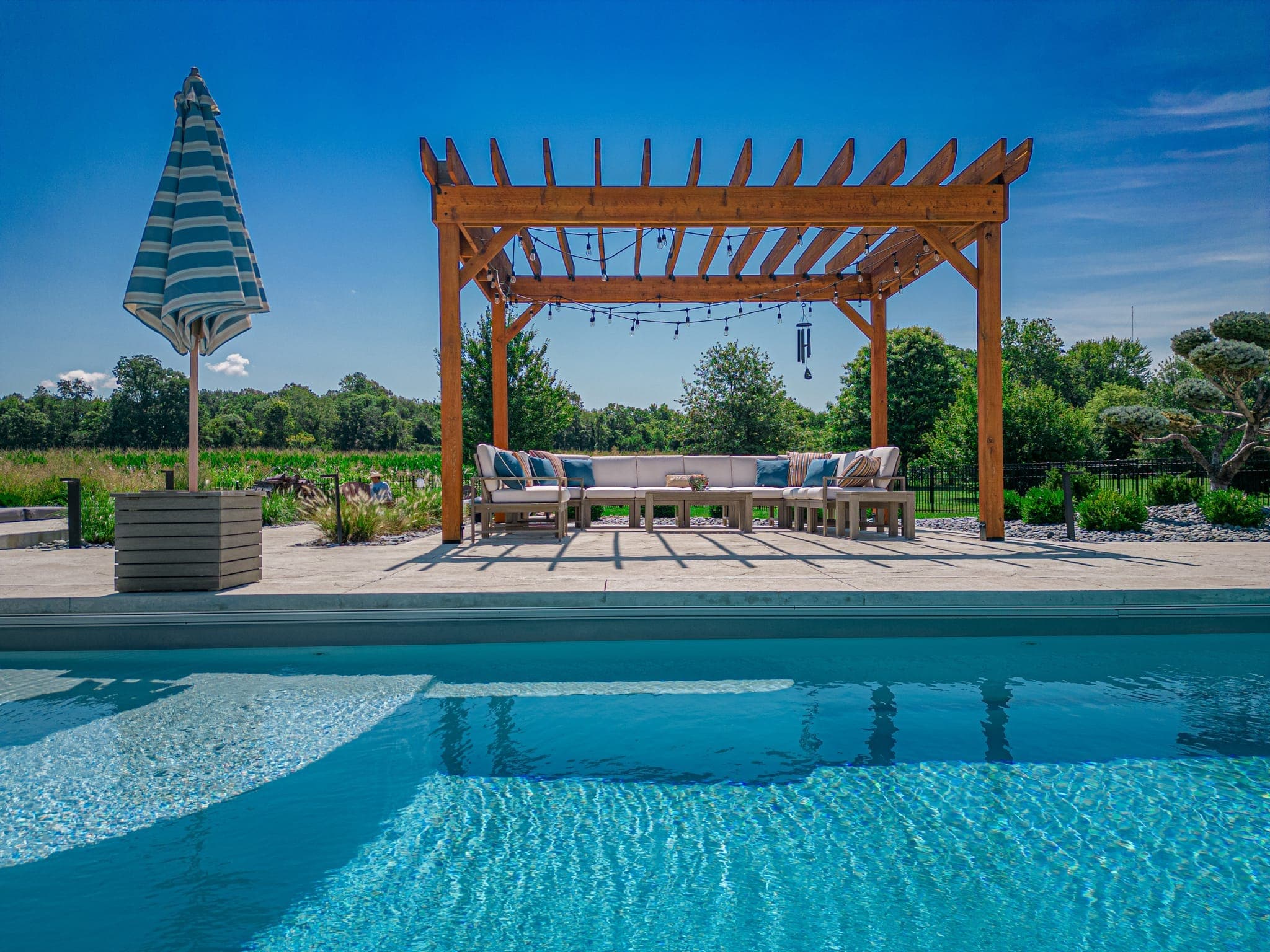 Pool and pergola construction project